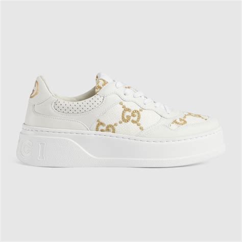 sneaker gucci donna bianche|Sneaker donna GG in pelle bianca .